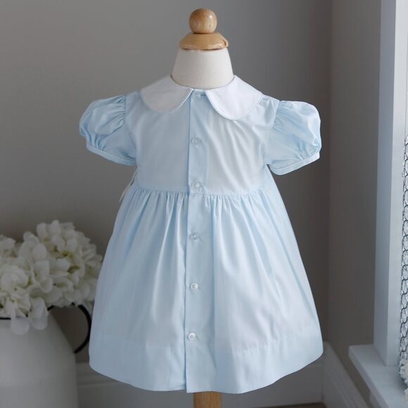 Rare Blue Smocked Traditional Heirloom Dress Boutique Spring Portrait 24 Months - Picture 4 of 5